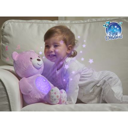 Chicco - Projektor mit Melodie BABY BEAR 3xAAA rosa