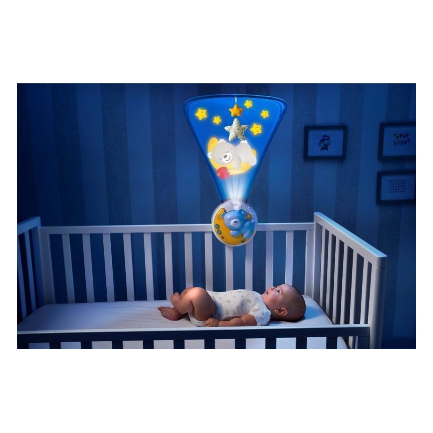 Chicco - Projektor über ein Kinderbett mit einer Melodie 3in1 NEXT2MOON blau