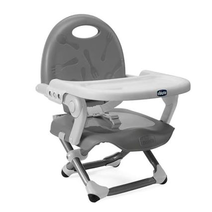 Chicco - Tragbarer Kinderstuhl mit Sitzerhöhung POCKET SNACK grau