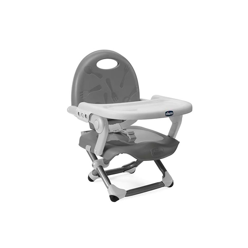 Chicco - Tragbarer Kinderstuhl mit Sitzerhöhung POCKET SNACK grau
