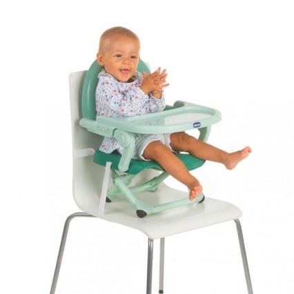 Chicco - Tragbarer Kinderstuhl mit Sitzerhöhung POCKET SNACK türkisfarben