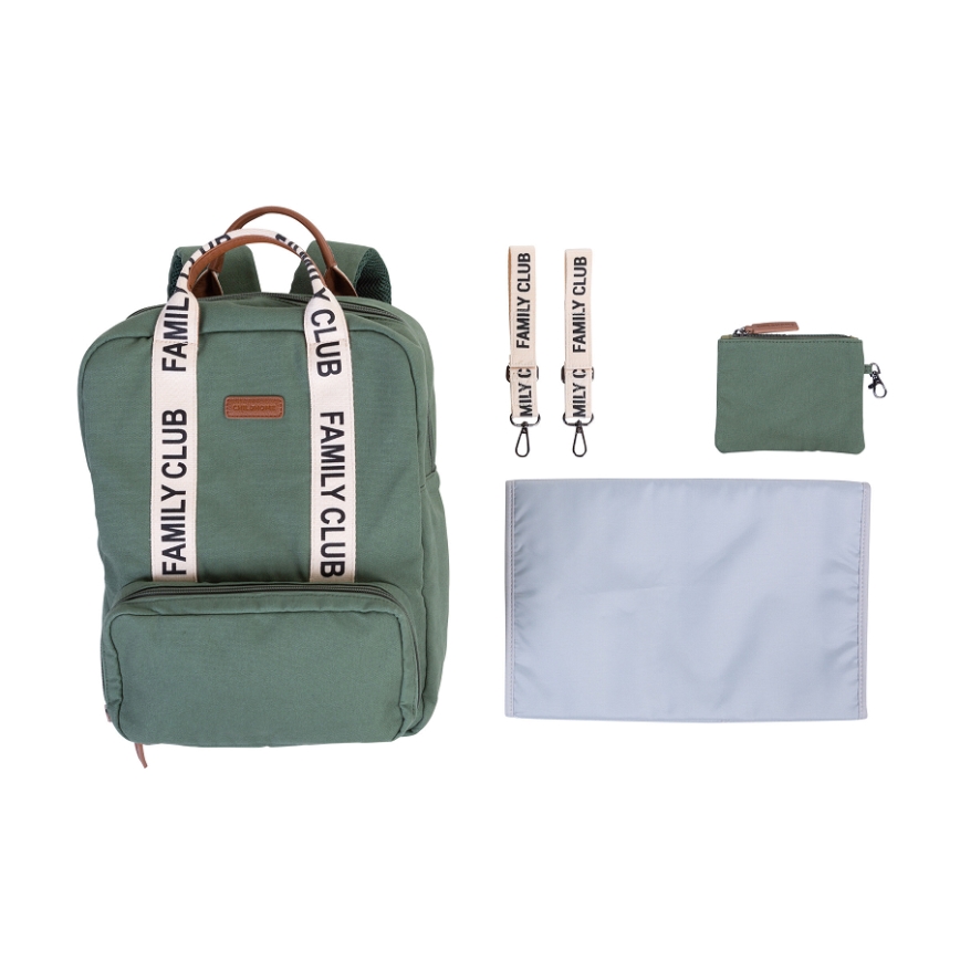 Childhome - Wickelrucksack FAMILY CLUB grün