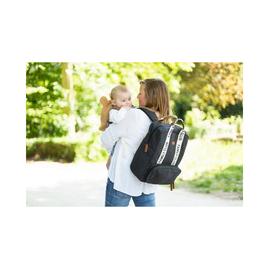 Childhome - Wickelrucksack FAMILY CLUB schwarz