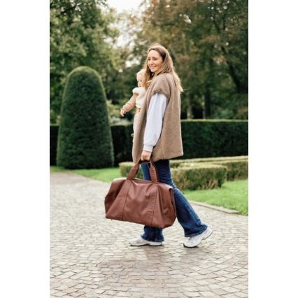 Childhome - Wickeltasche MOMMY BAG LEATHER braun