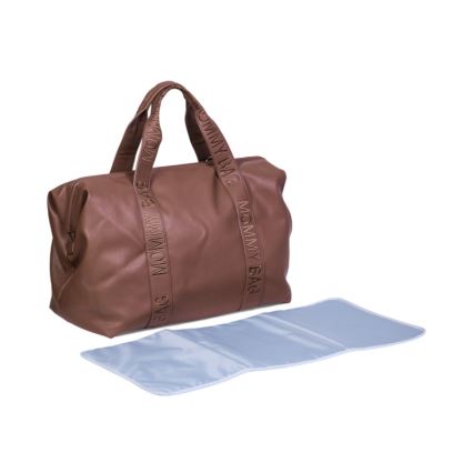 Childhome - Wickeltasche MOMMY BAG LEATHER braun
