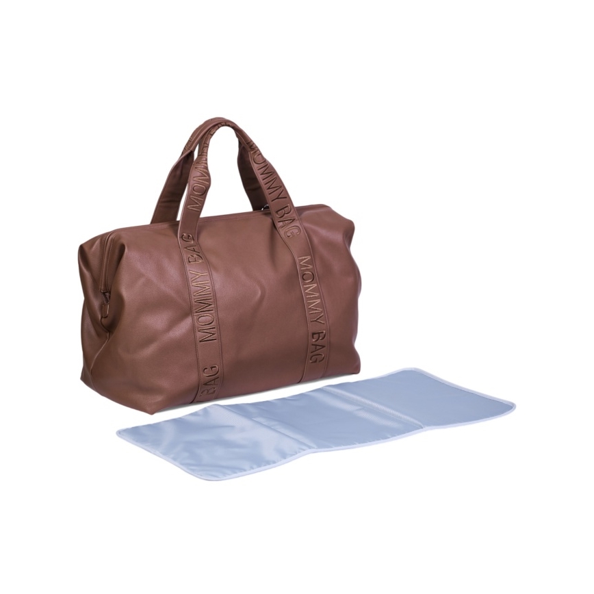 Childhome - Wickeltasche MOMMY BAG LEATHER braun