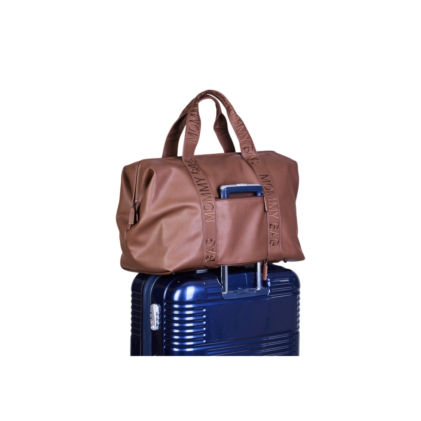 Childhome - Wickeltasche MOMMY BAG LEATHER braun