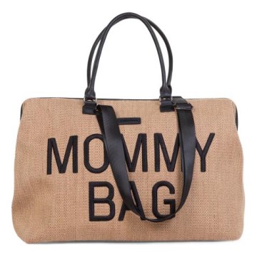 Childhome - Wickeltasche MOMMY BAG RAFFIA LOOK beige