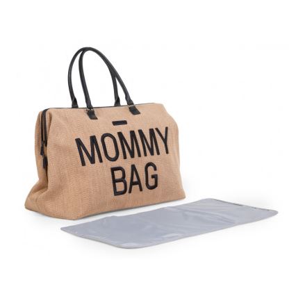 Childhome - Wickeltasche MOMMY BAG RAFFIA LOOK beige