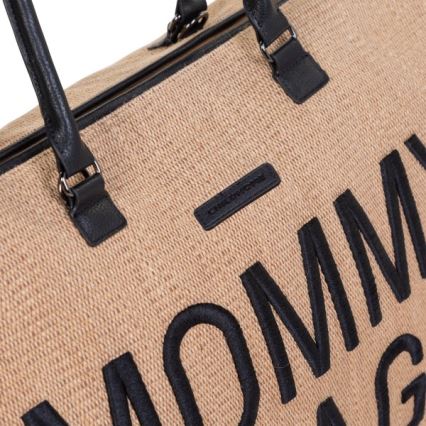 Childhome - Wickeltasche MOMMY BAG RAFFIA LOOK beige