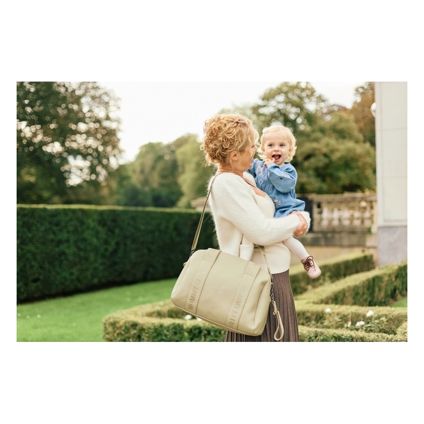 Childhome - Wickeltasche MOMMY CLUB LEATHER beige