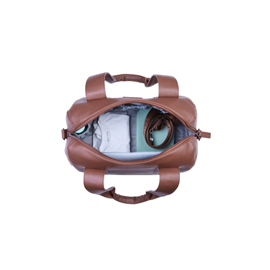 Childhome - Wickeltasche MOMMY CLUB LEATHER braun