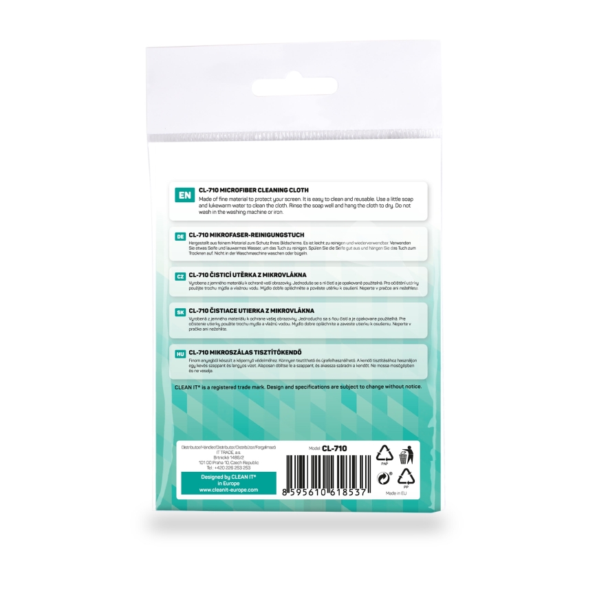 CLEAN IT CL-710 - Mikrofaser-Reinigungstuch 19x19 cm blau