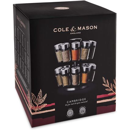 Cole&Mason - Drehbares Gestell mit Gewürzdosen MASTER 21 Stück