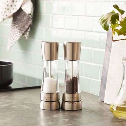 Cole&Mason - Salz- und Pfeffermühlen-Set DERWENT, 2 Stück, 19 cm, glänzender Chrom