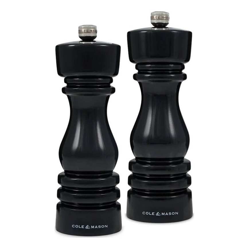 Cole&Mason - Salz- und Pfeffermühlen-Set LONDON 2 Stk. 18 cm Buche/schwarz