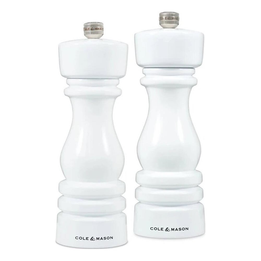 Cole&Mason - Salz- und Pfeffermühlen-Set LONDON 2 Stk. 18 cm Buche/weiß