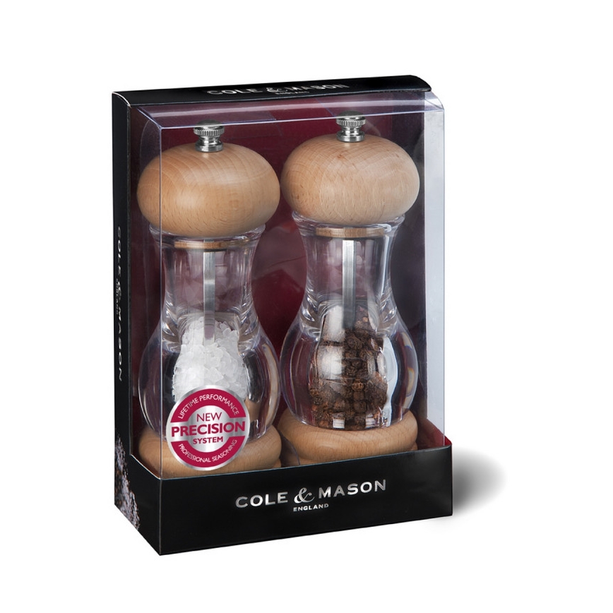 Cole&Mason - Salz- und Pfeffermühlenset BEECH 2 Stück Buche 16,5 cm