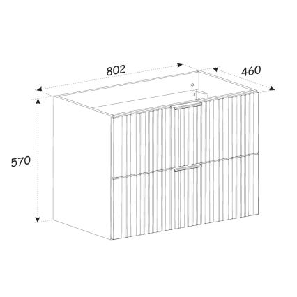 COMAD ADEL CASHMERE 82-80-2S - Waschtischunterschrank ADEL 57x80,2 cm beige