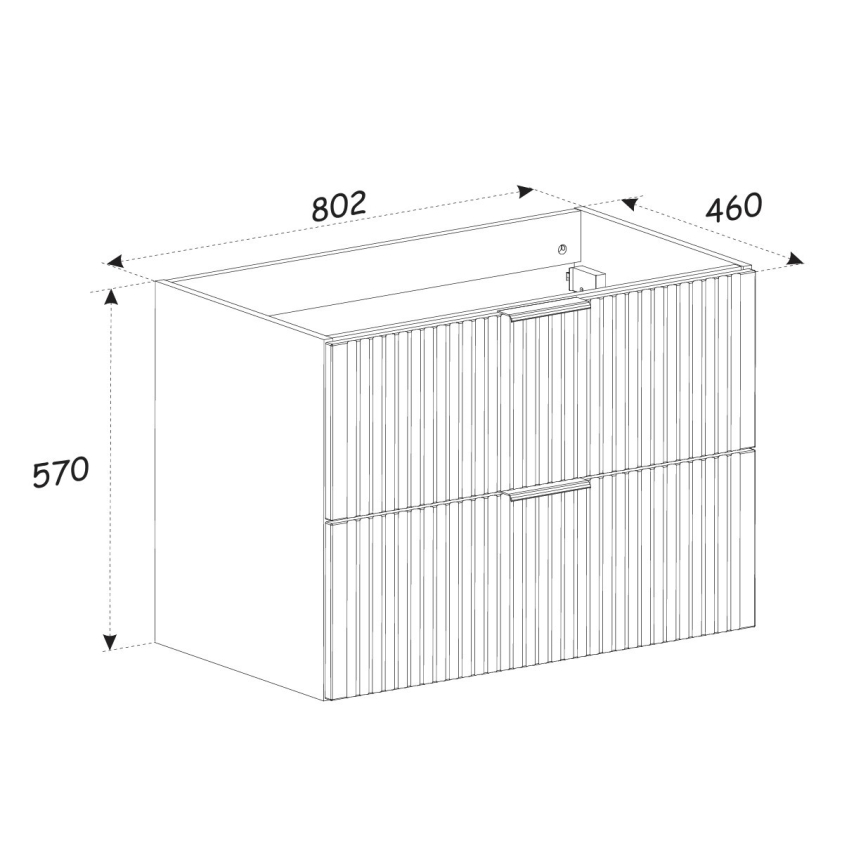 COMAD ADEL OAK 82-80-B-2S - Waschbeckenunterschrank ADEL 57x80,2 cm, Eiche