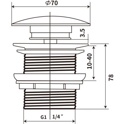COMAD CLICK-CLACK T201MFG-3 - Ablaufgarnitur CLICK-CLACK d 7 cm matt grün