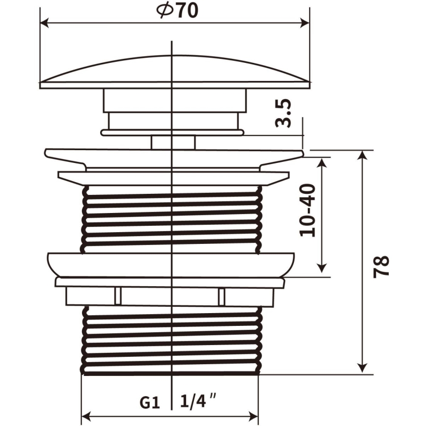 COMAD CLICK-CLACK T201MFG-3 - Ablaufgarnitur CLICK-CLACK d 7 cm matt grün