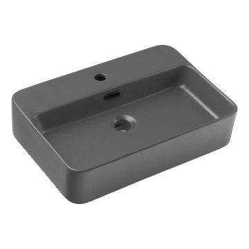 COMAD TRUST 2 MATT DARK GREY ( E-6282 ) - Aufsatzwaschbecken TRUST 55x38 cm Keramik/matt grau