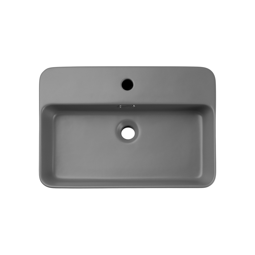 COMAD TRUST 2 MATT LIGHT GREY ( E-6282 ) - Aufsatzwaschbecken TRUST 55x38 cm Keramik/matt grau