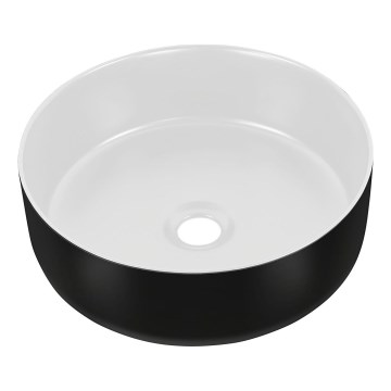 COMAD UM-6259 SIMPLE 8. - Aufsatzwaschbecken SIMPLE d 36 cm Keramik/mattweiß/matt schwarz