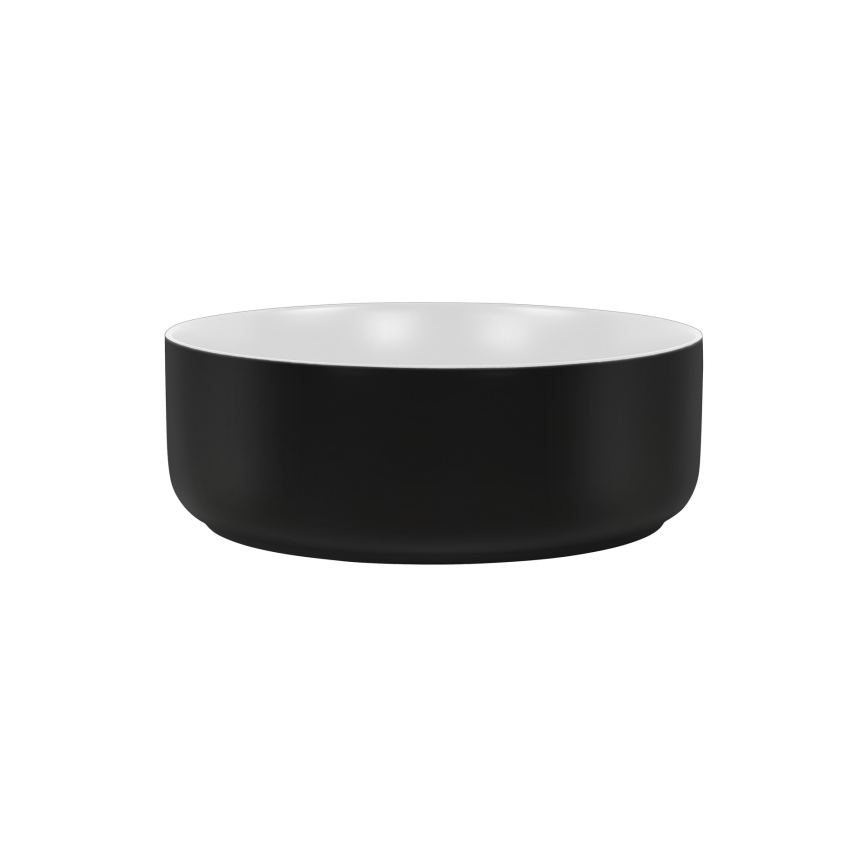 COMAD UM-6259 SIMPLE 8. - Aufsatzwaschbecken SIMPLE d 36 cm Keramik/mattweiß/matt schwarz
