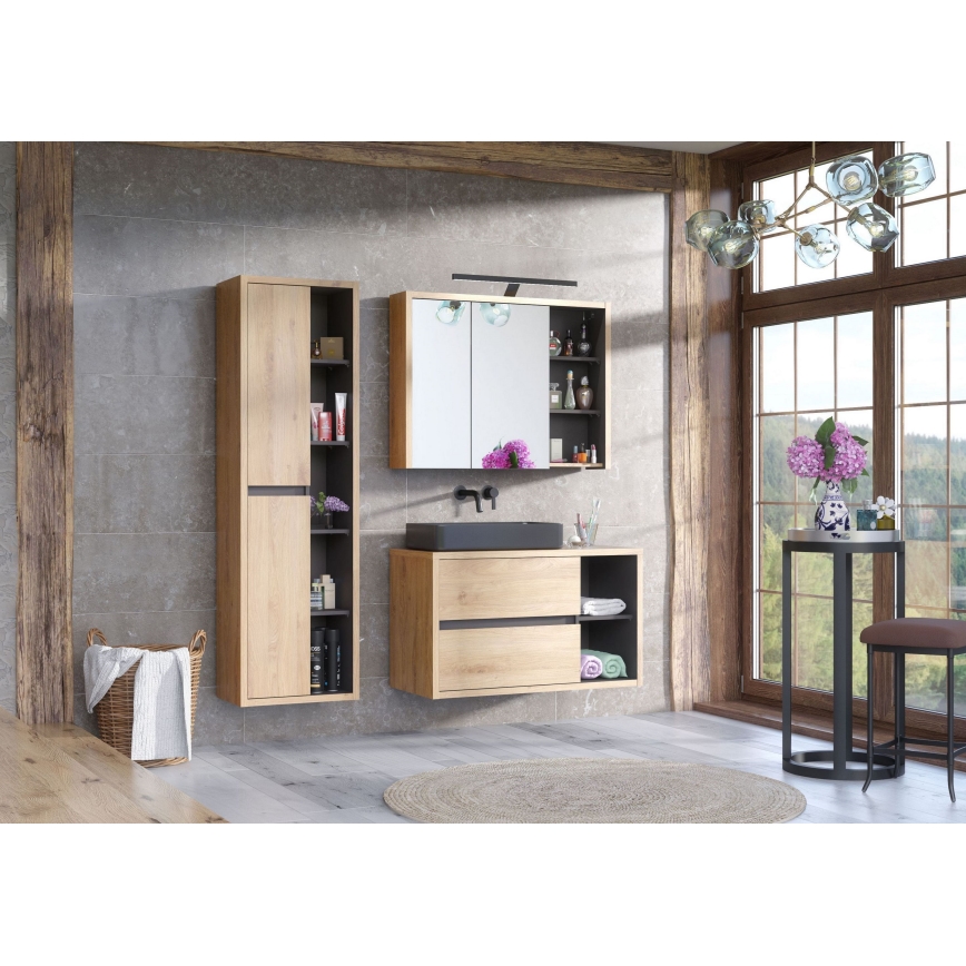 COMAD UM-6275 SLIM 60 BLACK DP - Aufsatzwaschbecken SLIM 61x34 cm Keramik/matt schwarz
