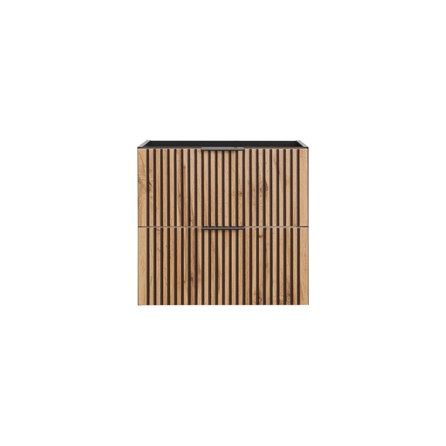 COMAD XILO BLACK WOTAN 82-60-D-2S - Waschtischunterschrank XILO 57x60,2 cm schwarz/Wotan-Eiche