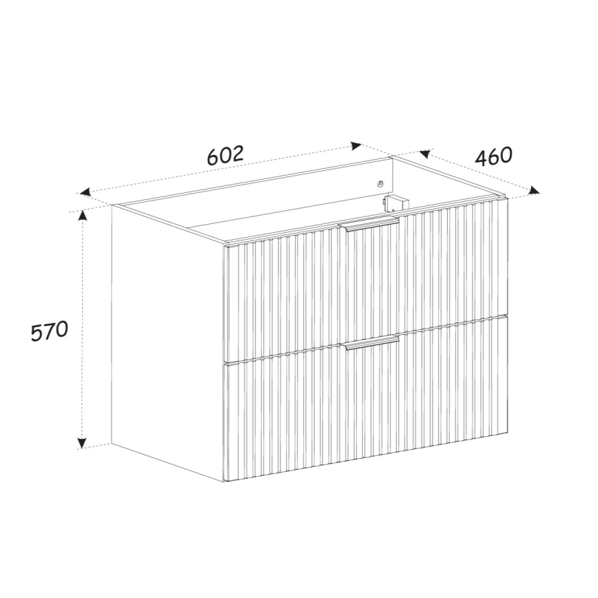 COMAD XILO BLACK WOTAN 82-60-D-2S - Waschtischunterschrank XILO 57x60,2 cm schwarz/Wotan-Eiche