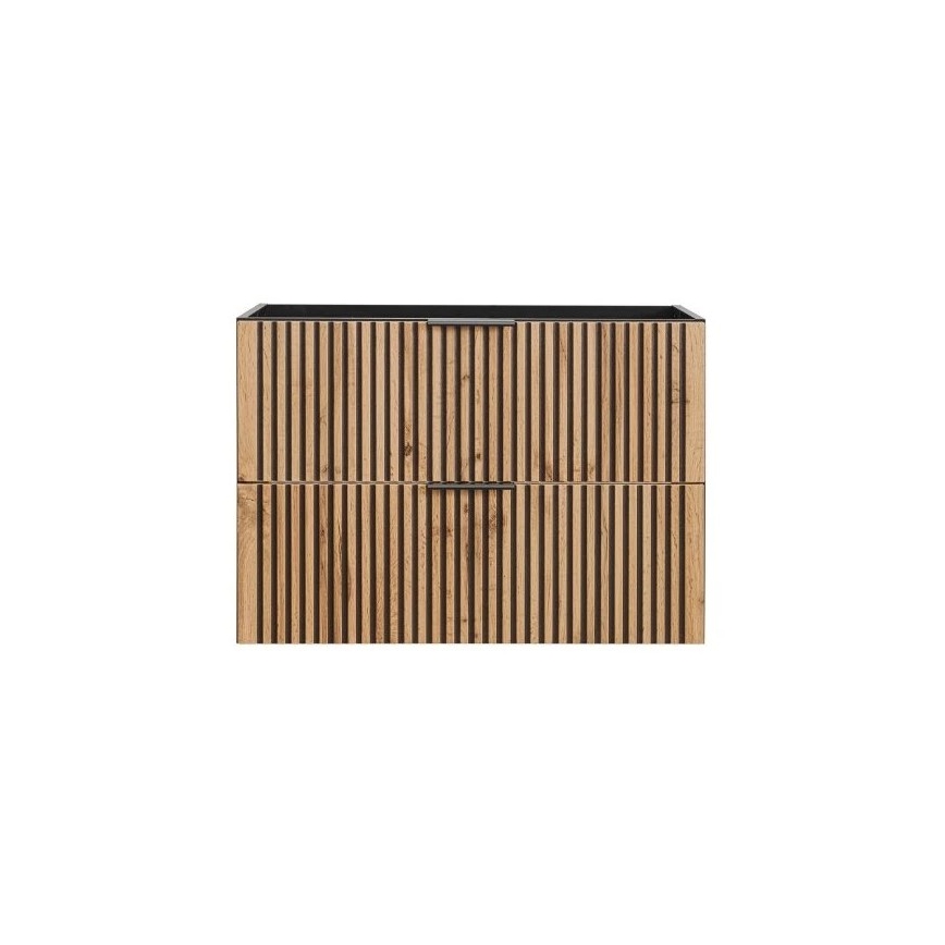 COMAD XILO BLACK WOTAN 82-80-D-2S - Waschtischunterschrank XILO 57×80,2 cm, schwarz/Wotan-Eiche