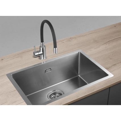 Concept BDC7138 - Spültischarmatur mit flexiblem Auslauf, glänzender Chrom/Schwarz