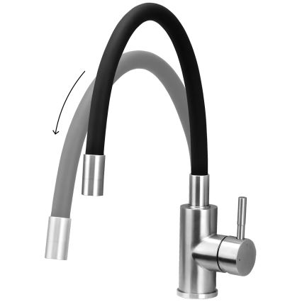 Concept BDC7138 - Spültischarmatur mit flexiblem Auslauf, glänzender Chrom/Schwarz