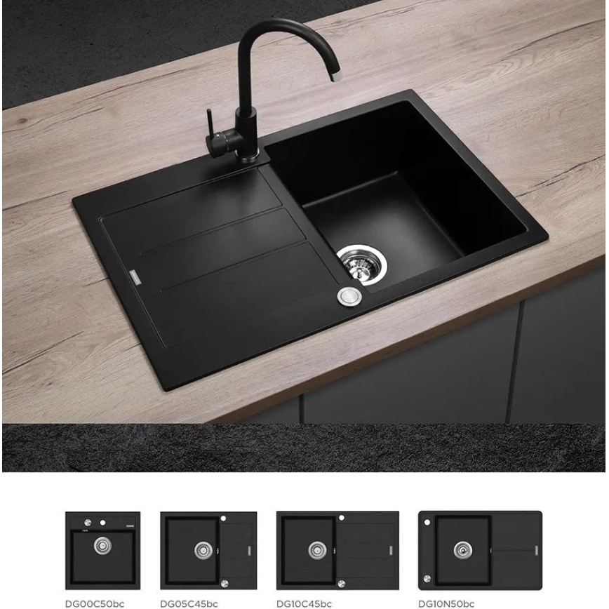 Concept BDG3334BC - Spültischarmatur 33,5 cm Granit/Schwarz