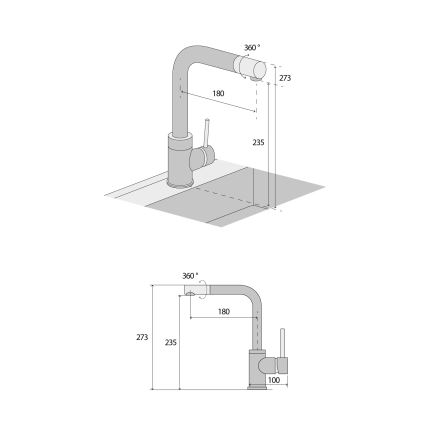 Concept BDG4327BE - Spültischarmatur 27,3 cm Granit/Beige