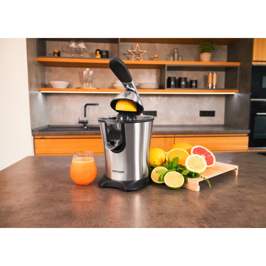 Concept CE3520 - Hebelpresse für Zitrusfrüchte, 0,75 l, 160W/230V, Edelstahl