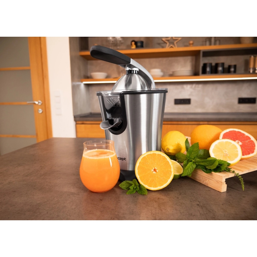 Concept CE3520 - Hebelpresse für Zitrusfrüchte, 0,75 l, 160W/230V, Edelstahl