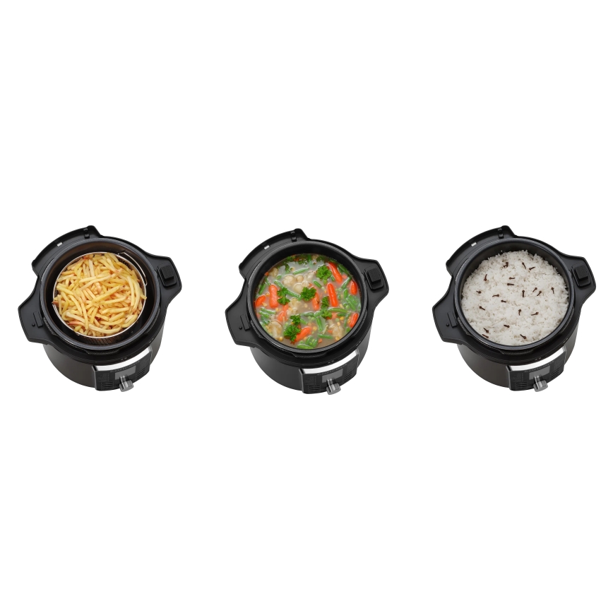 Concept CK8000 - Multifunktionaler elektrischer Schnellkochtopf und Heißluftfritteuse, 5,6 l, 11-in-1, 1500 W/230 V, schwarz