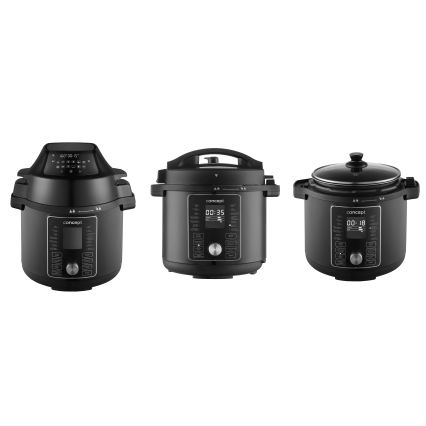 Concept CK8000 - Multifunktionaler elektrischer Schnellkochtopf und Heißluftfritteuse, 5,6 l, 11-in-1, 1500 W/230 V, schwarz