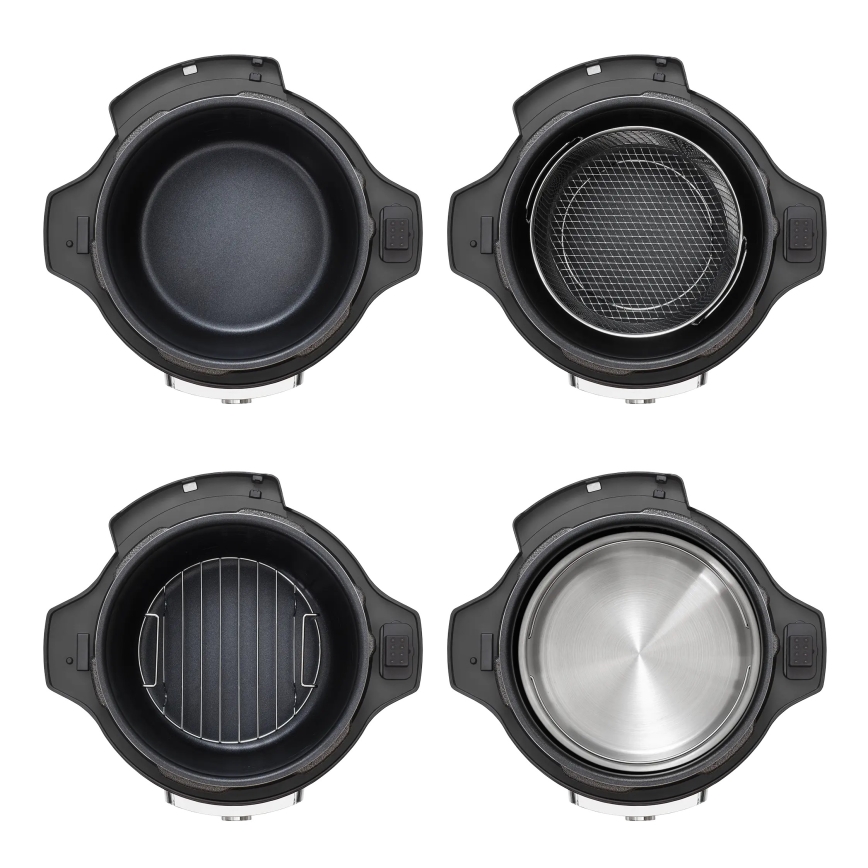 Concept CK8000 - Multifunktionaler elektrischer Schnellkochtopf und Heißluftfritteuse, 5,6 l, 11-in-1, 1500 W/230 V, schwarz