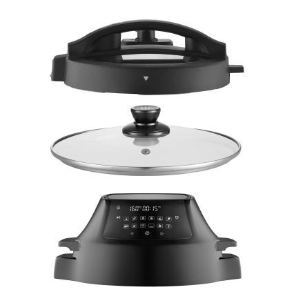 Concept CK8000 - Multifunktionaler elektrischer Schnellkochtopf und Heißluftfritteuse, 5,6 l, 11-in-1, 1500 W/230 V, schwarz
