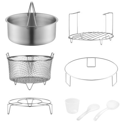 Concept CK8000 - Multifunktionaler elektrischer Schnellkochtopf und Heißluftfritteuse, 5,6 l, 11-in-1, 1500 W/230 V, schwarz