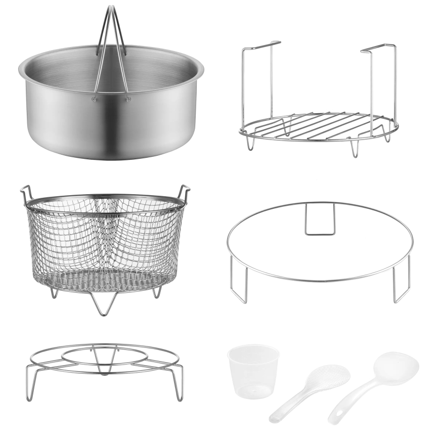 Concept CK8000 - Multifunktionaler elektrischer Schnellkochtopf und Heißluftfritteuse, 5,6 l, 11-in-1, 1500 W/230 V, schwarz