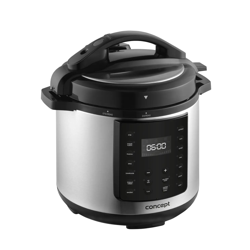 Concept CK8001 - Multifunktionaler elektrischer Schnellkochtopf 5,6 l, 1000 W/230 V, WLAN, Edelstahl