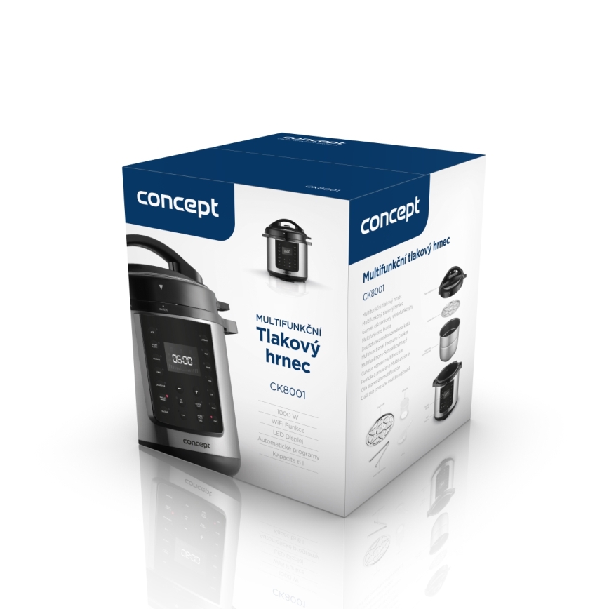 Concept CK8001 - Multifunktionaler elektrischer Schnellkochtopf 5,6 l, 1000 W/230 V, WLAN, Edelstahl