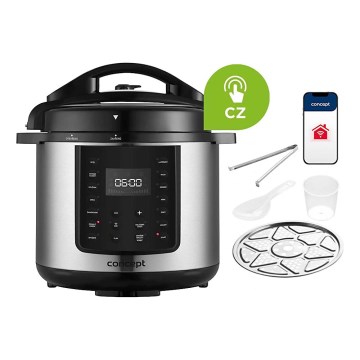 Concept CK8001 - Multifunktionaler elektrischer Schnellkochtopf 5,6 l, 1000 W/230 V, WLAN, Edelstahl