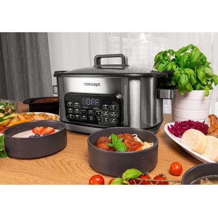 Concept CK9000 - Multifunktionaler elektrischer Kochtopf 6 l 10-in-1 1250W/230V Edelstahl